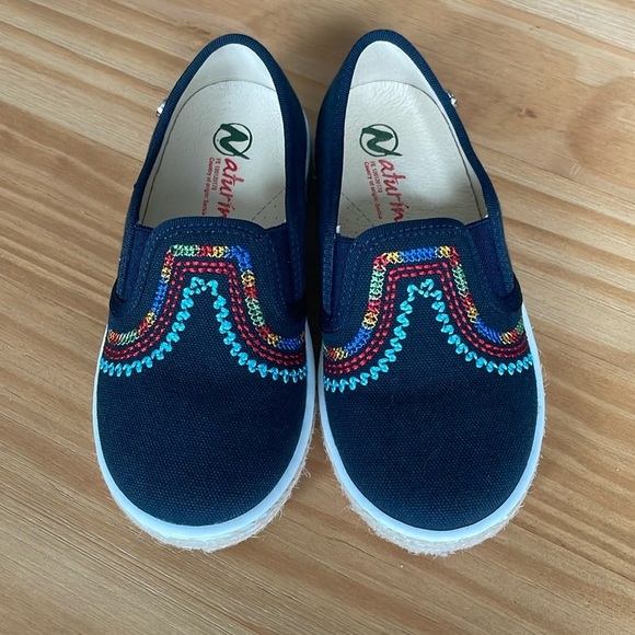 Naturino Other - Naturino Kids Navy Blue Embroidered Slip On Sneakers